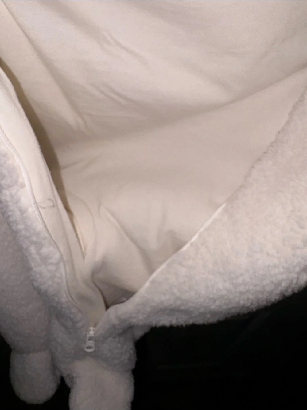 The Lullaby Club Cream Plush Footed One-Piece